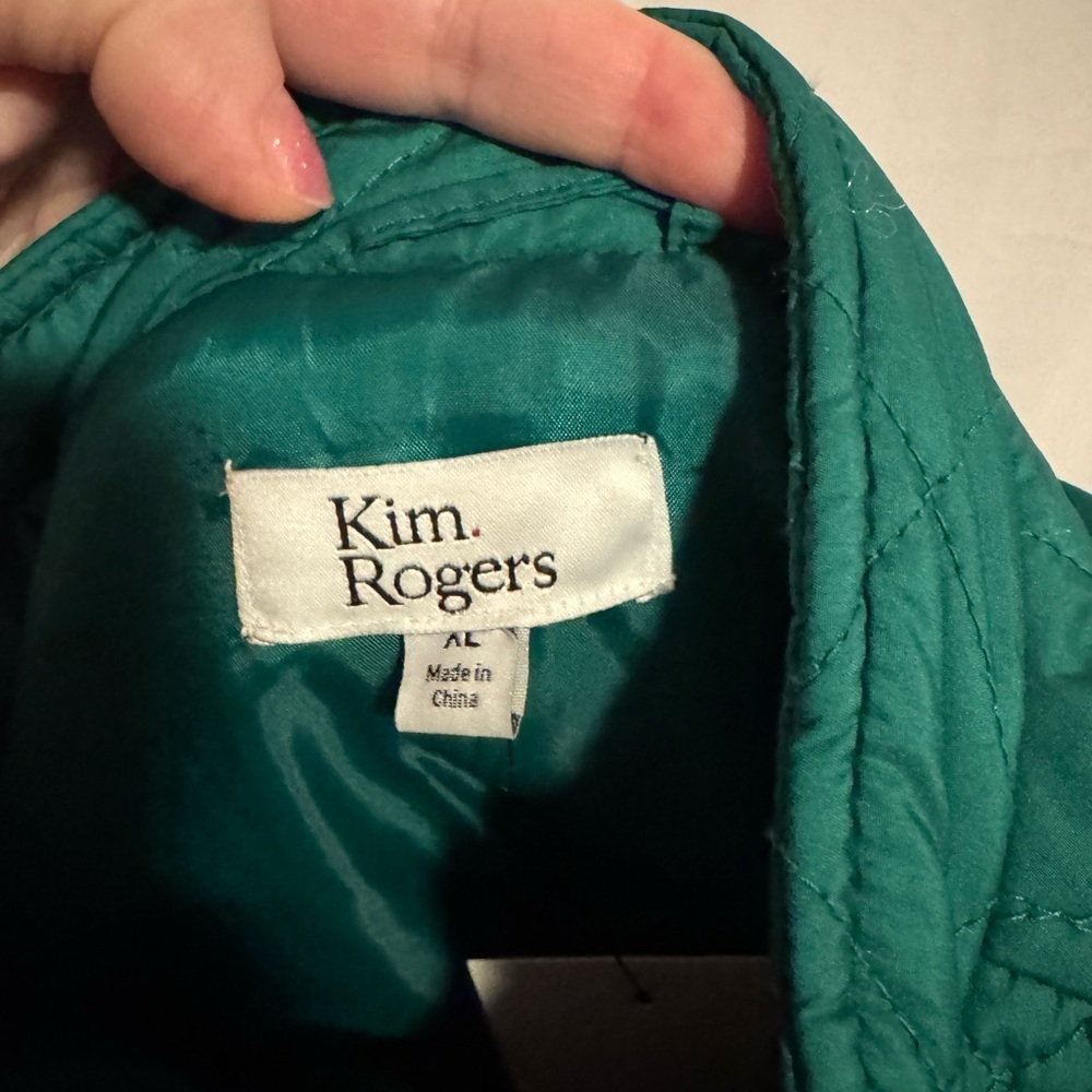 Teal Green Quilted Jacket - Picture 4 of 5